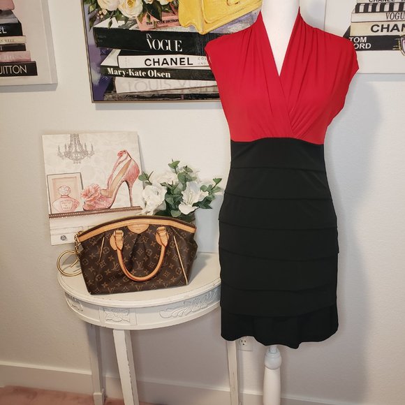 Dresses & Skirts - ** PRICE FIRM ** Black and Red High V-Neck Sleeveless Dress